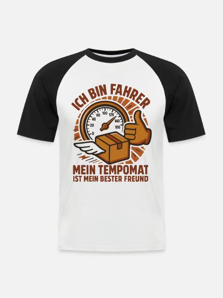 Fahrerinspiration auf T-Shirt - Männer Baseball-T-Shirt - Weiß/Schwarz