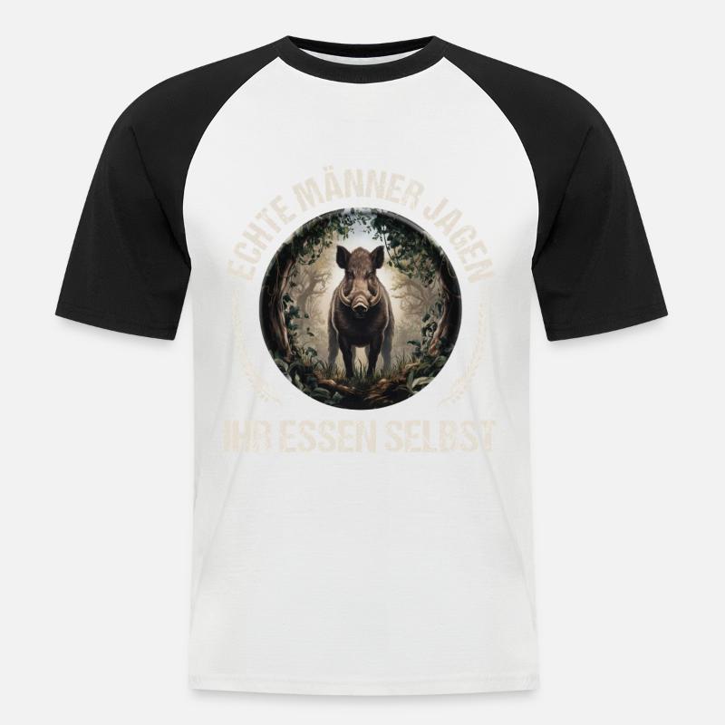 Jäger Spruch - Männer Baseball-T-Shirt - Weiß/Schwarz