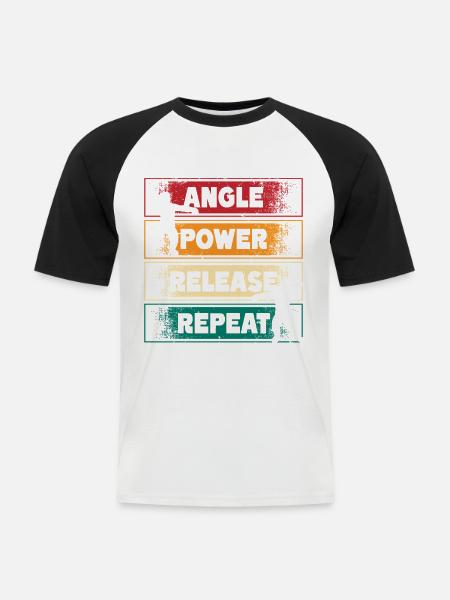 Kugelstoßen Kugelstoß Angle Power Release - Männer Baseball-T-Shirt - Weiß/Schwarz