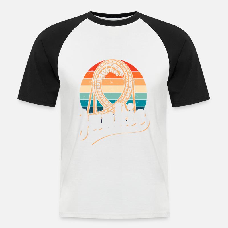 Rollercoaster Junkie - Roller Coaster - Loop - Men's Baseball T-Shirt - white/black