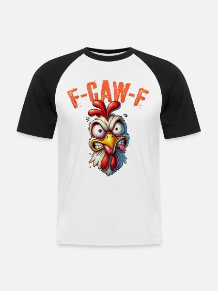F CAW F -paita Miesten naisten kanameemi F-CAW-F -paita - Miesten lyhythihainen baseballpaita - valkoinen/musta