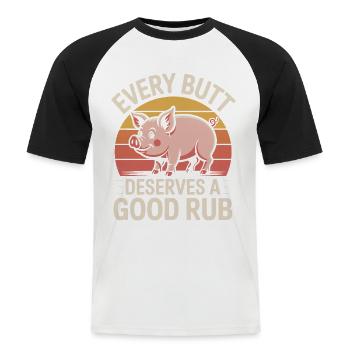 Grillen Griller BBQ Smoker Lustiger Spruch - Männer Baseball-T-Shirt - Weiß/Schwarz - Vorne - Nik (191cm)