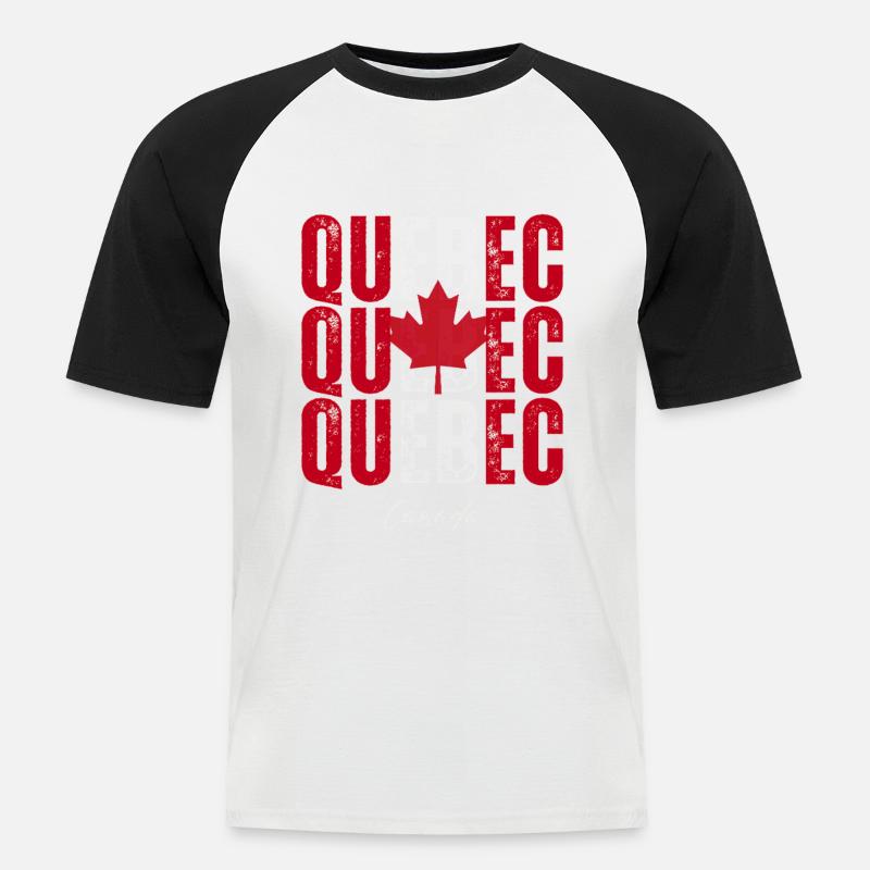 Quebec, Kanada, ich liebe Quebec - Männer Baseball-T-Shirt - Weiß/Schwarz