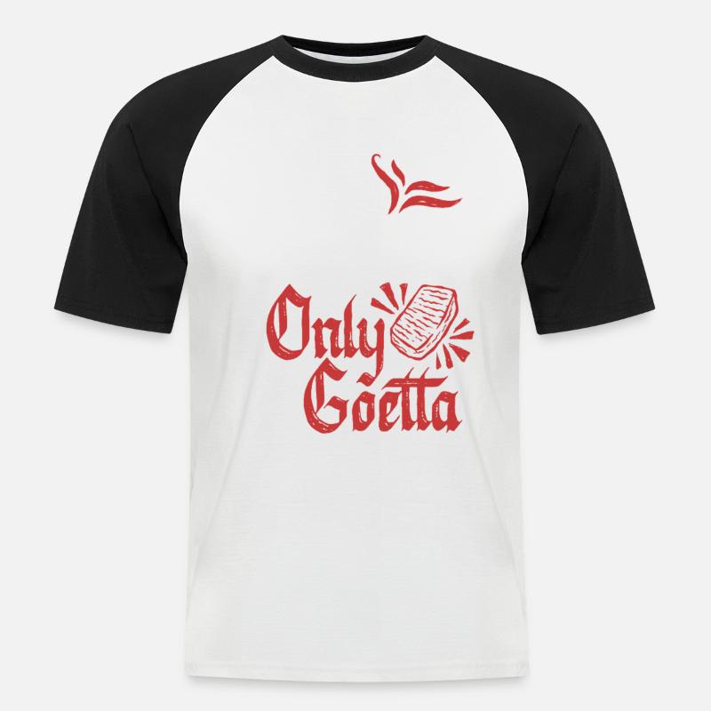 Goetta Wurst No Regretta Only Goetta - Männer Baseball-T-Shirt - Weiß/Schwarz