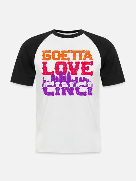 Goetta Love Cinci Wurst - Männer Baseball-T-Shirt - Weiß/Schwarz