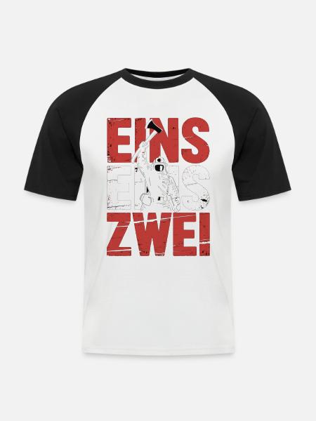 Fire Brigade Saying – 112 Emergency Call Hero in Action - Men's Baseball T-Shirt - white/black