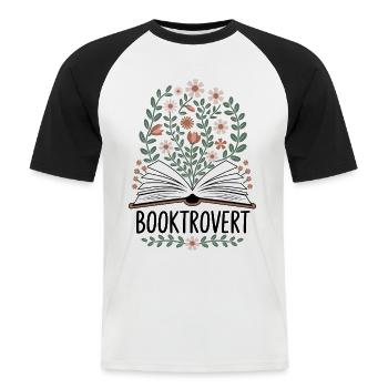 Blütenlese Buchzauber - Männer Baseball-T-Shirt - Weiß/Schwarz - Vorne - Nik (191cm)