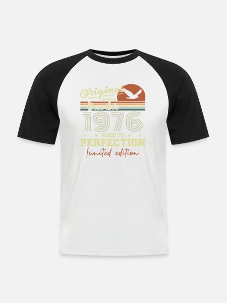 49th Birthday | Original December 1976 - Men's Baseball T-Shirt - white/black