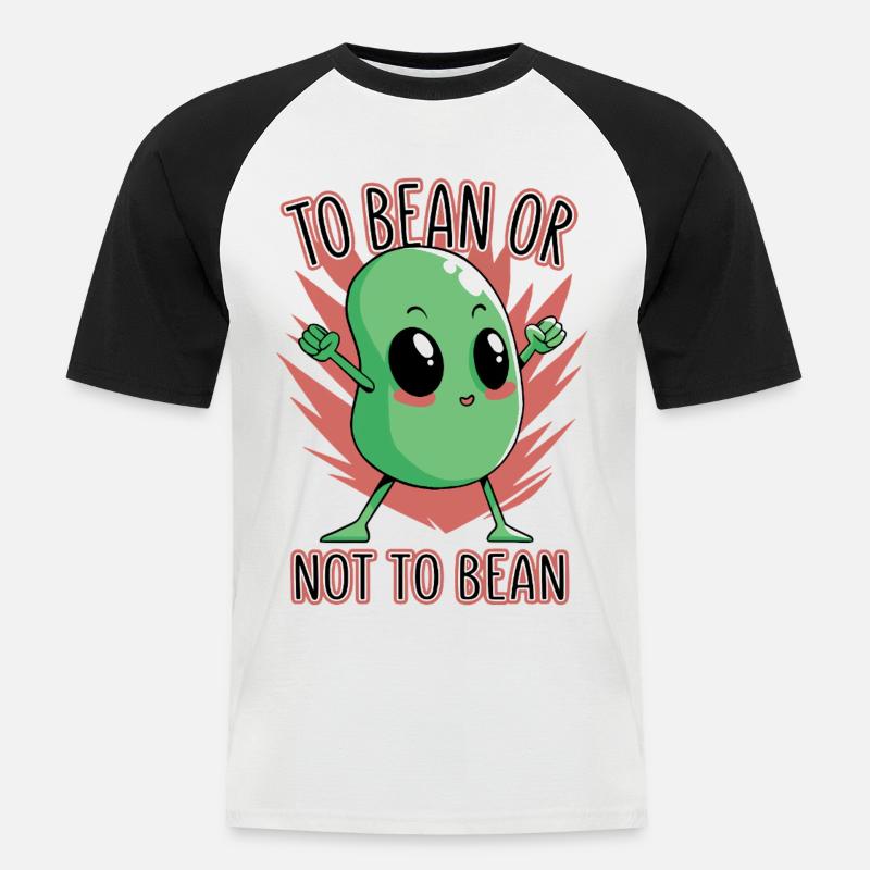 Bohne oder nicht Bohne - Männer Baseball-T-Shirt - Weiß/Schwarz