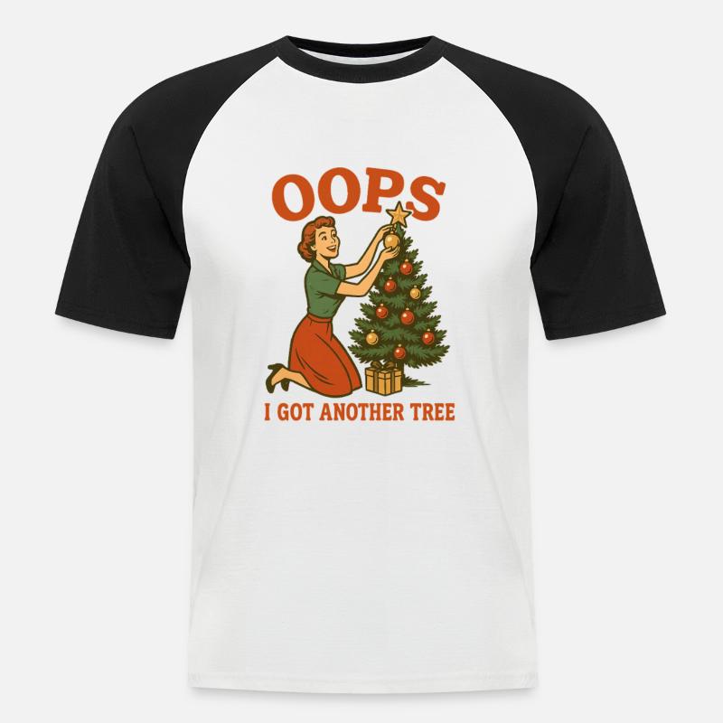 Oops I Got Another Tree - Männer Baseball-T-Shirt - Weiß/Schwarz