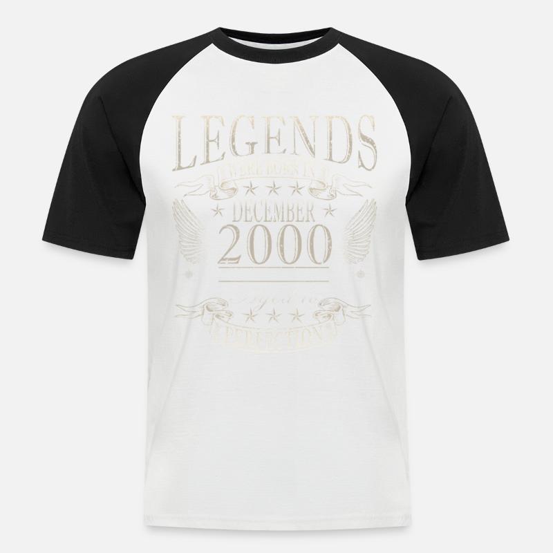 Dezember 2000 Dezember Jubiläum Dezember 2000 - Männer Baseball-T-Shirt - Weiß/Schwarz