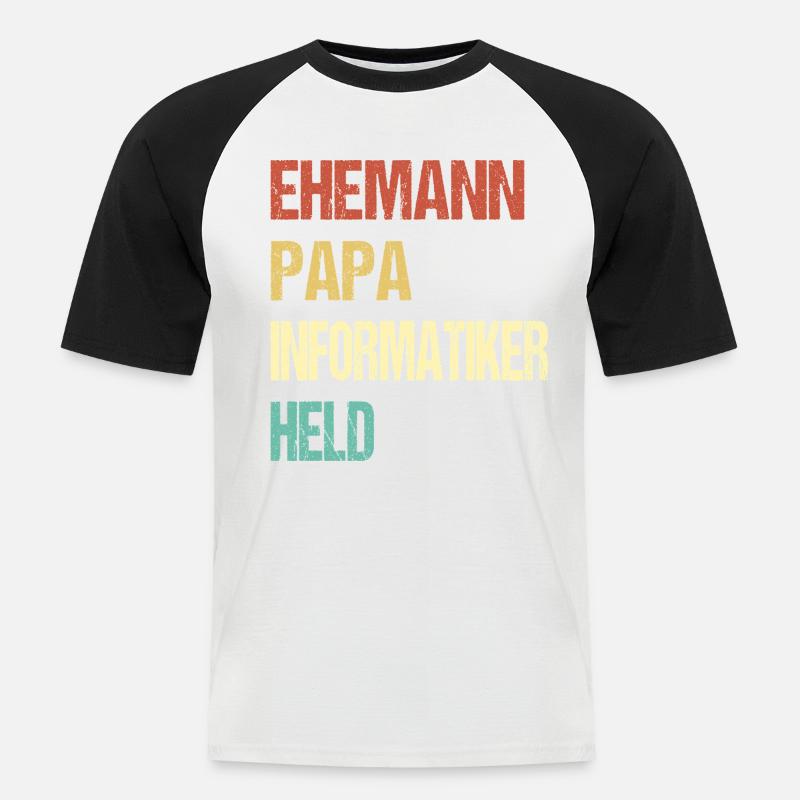 Computer scientist dad - Men's Baseball T-Shirt - white/black