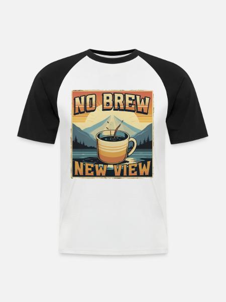 Kaffeeentzug Ex-Kaffeetrinker No Brew New View - Männer Baseball-T-Shirt - Weiß/Schwarz