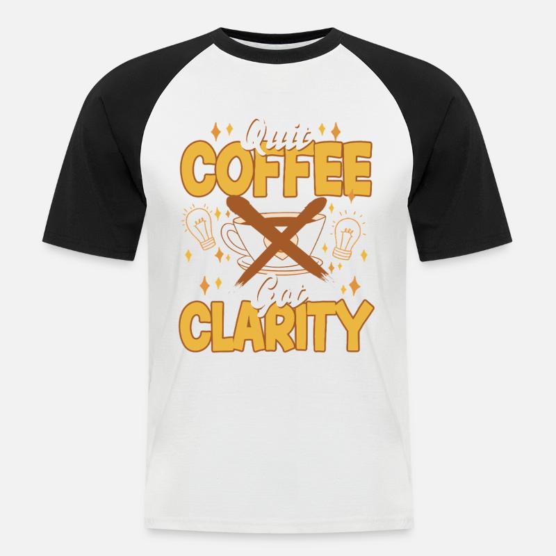 Coffee withdrawal decaffeinated ex-coffee drinker - Men's Baseball T-Shirt - white/black