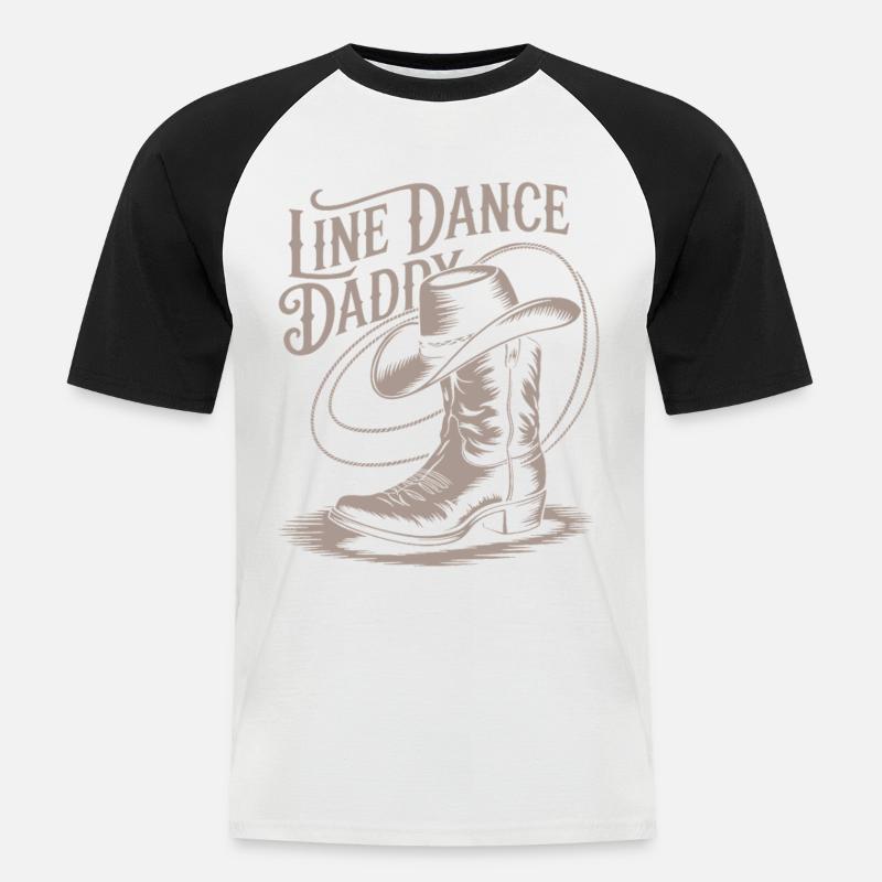 Line Dance Daddy - Men's Baseball T-Shirt - white/black