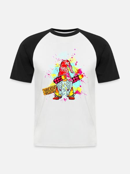 CREATIVE GNOME Dab Graffiti Artist XMas - Men's Baseball T-Shirt - white/black