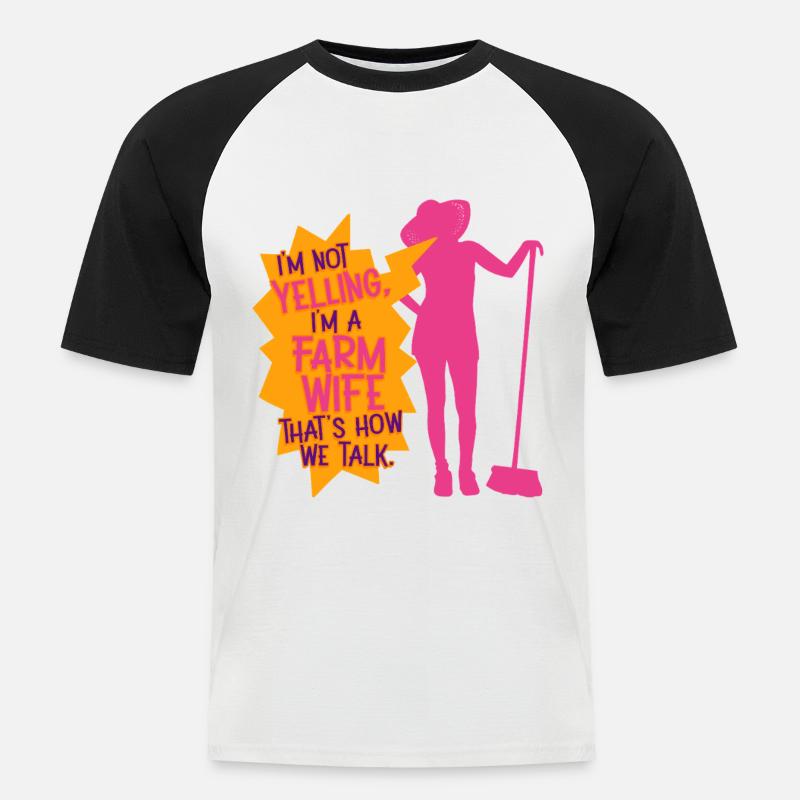 Ehefrau eines Bauern Mutter - Männer Baseball-T-Shirt - Weiß/Schwarz