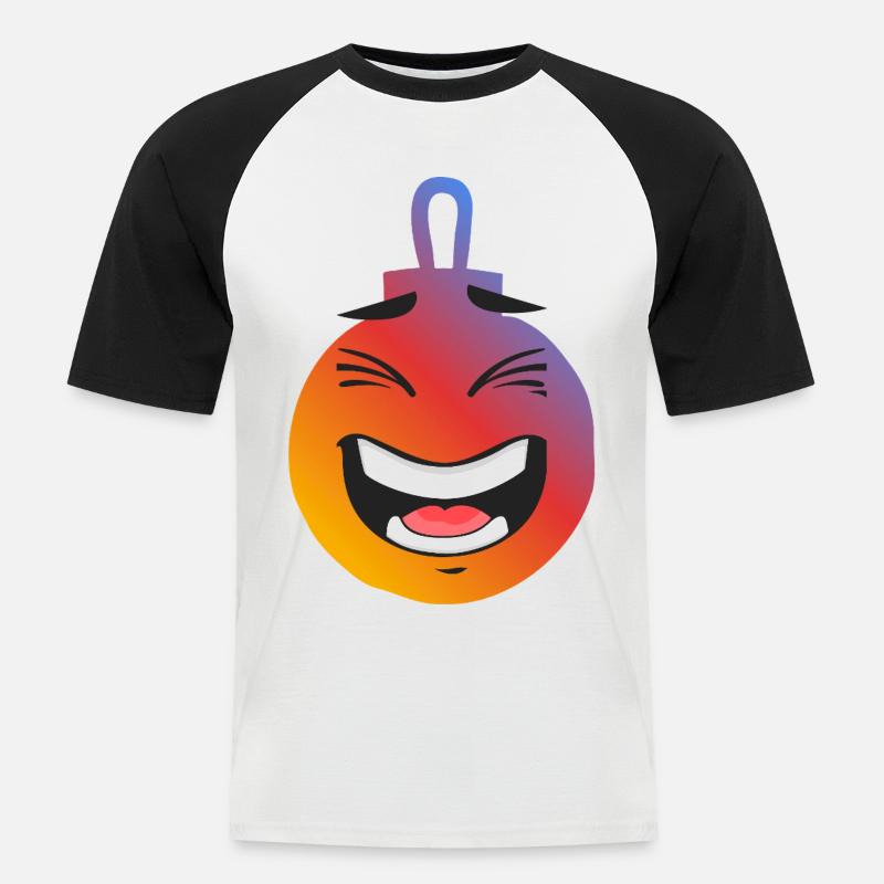 Weihnachtskugel - Männer Baseball-T-Shirt - Weiß/Schwarz