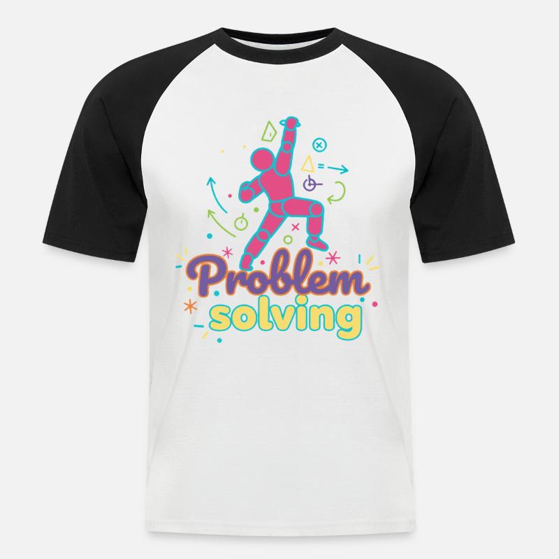 Problem Solving Climbing Rock Bouldering Fun - Men's Baseball T-Shirt - white/black