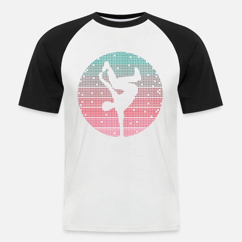 Breakdance Danse Breakdancer Breakdancer Rétro Breakdancer - T-shirt baseball manches courtes Homme - blanc/noir