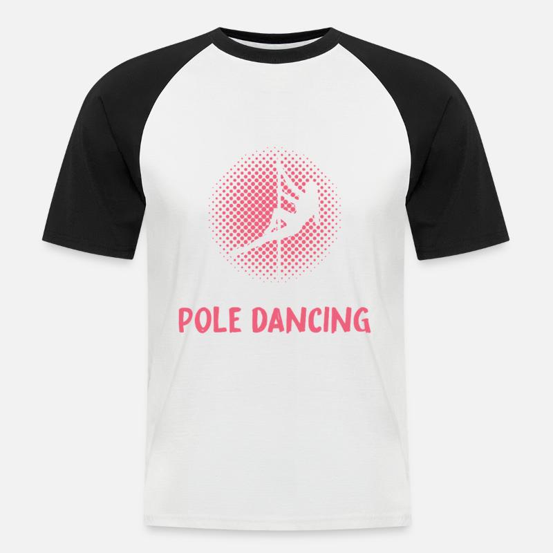 Pole Dancing Girl Typography - Männer Baseball-T-Shirt - Weiß/Schwarz