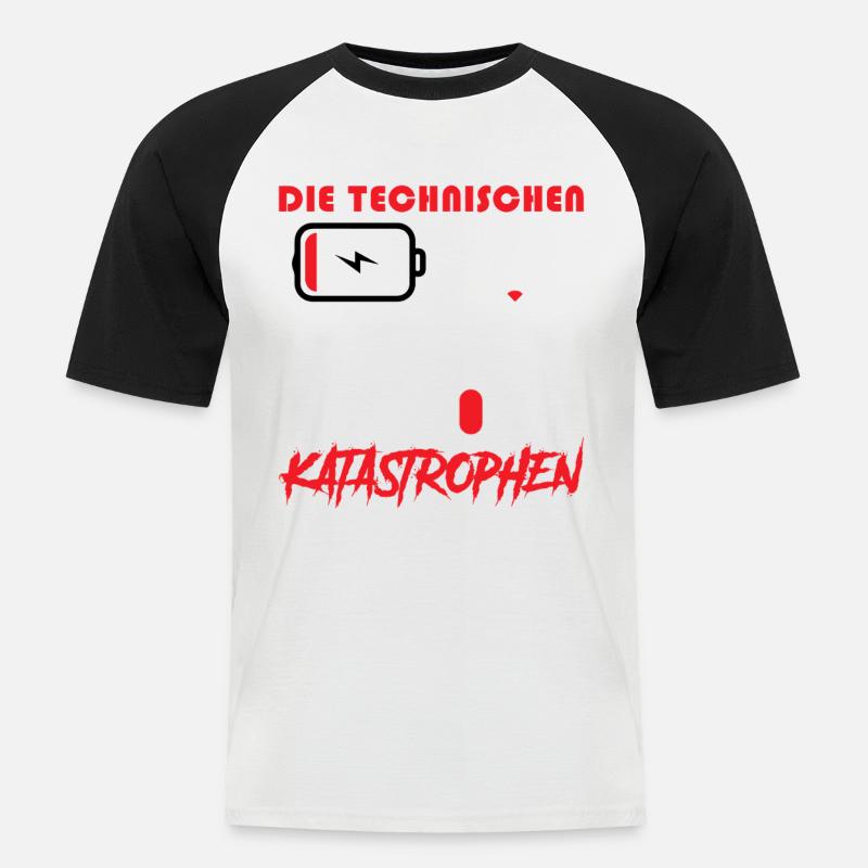 Computer DIE TECHAISCHEN KATASTROPHEN LUSTIG - Männer Baseball-T-Shirt - Weiß/Schwarz