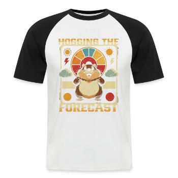 Murmeltiertag Murmeltier Hogging The Forecast - Männer Baseball-T-Shirt - Weiß/Schwarz - Vorne - Nik (191cm)