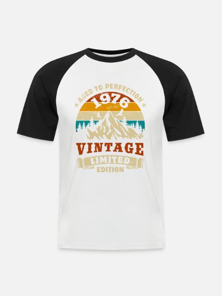 Limited Edition 1976 Birthday Gift - Men's Baseball T-Shirt - white/black