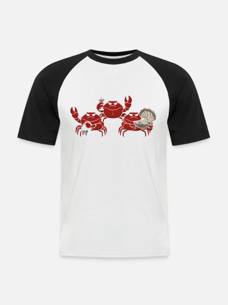 Seafood Syndicate Krabben Mafia - Männer Baseball-T-Shirt - Weiß/Schwarz