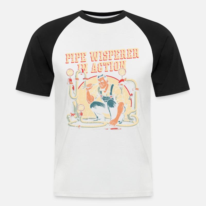 Pipe Layer Pipe Builder Pipe Whisperer - Men's Baseball T-Shirt - white/black