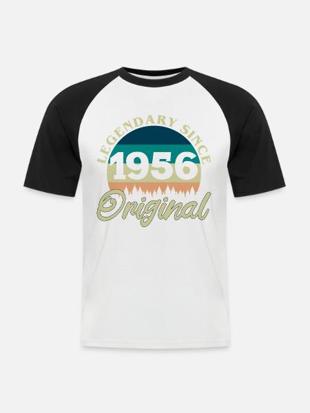 1956 Vintage Retro Original Birthday Gift - Men's Baseball T-Shirt - white/black