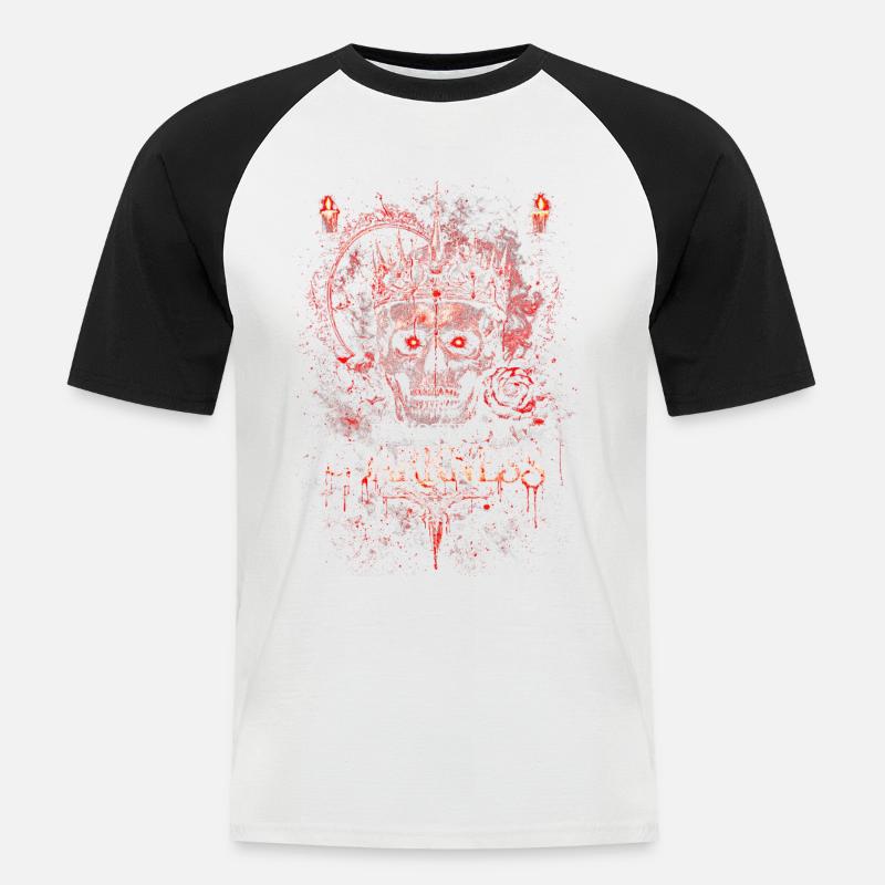 Dark Romance Booktok Devoted To Darkness - Männer Baseball-T-Shirt - Weiß/Schwarz