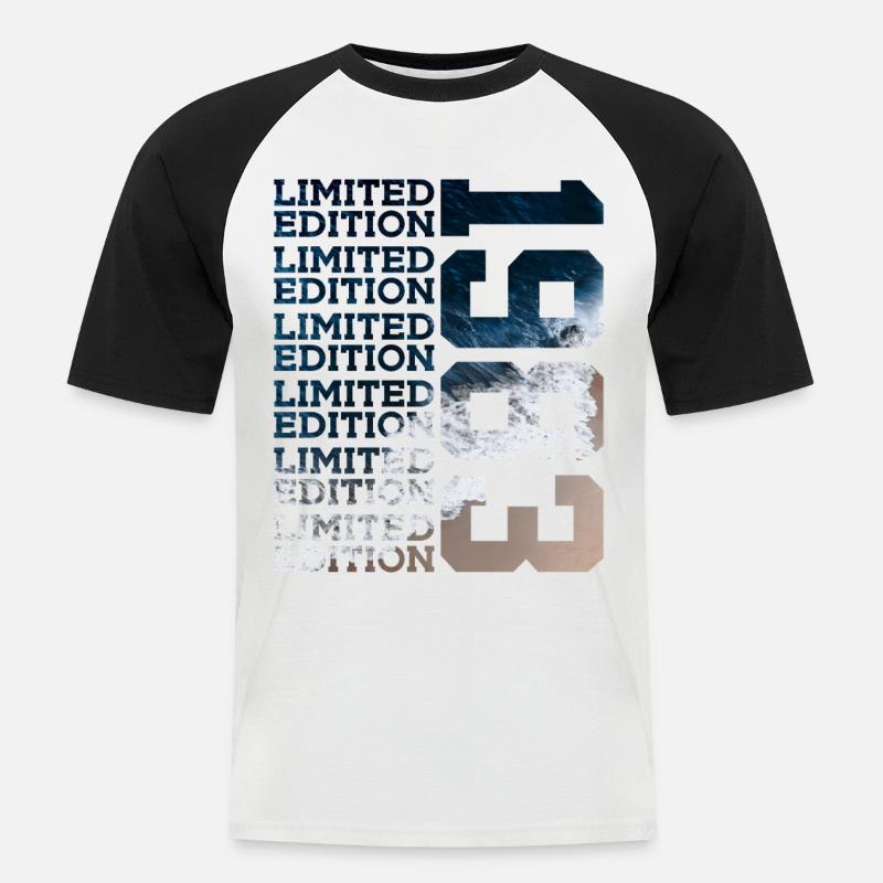 BEGRÄNSAD UPLAGE 1983 43 ÅR 43 ÅRSDAG - Kortärmad basebolltröja herr - vit/svart