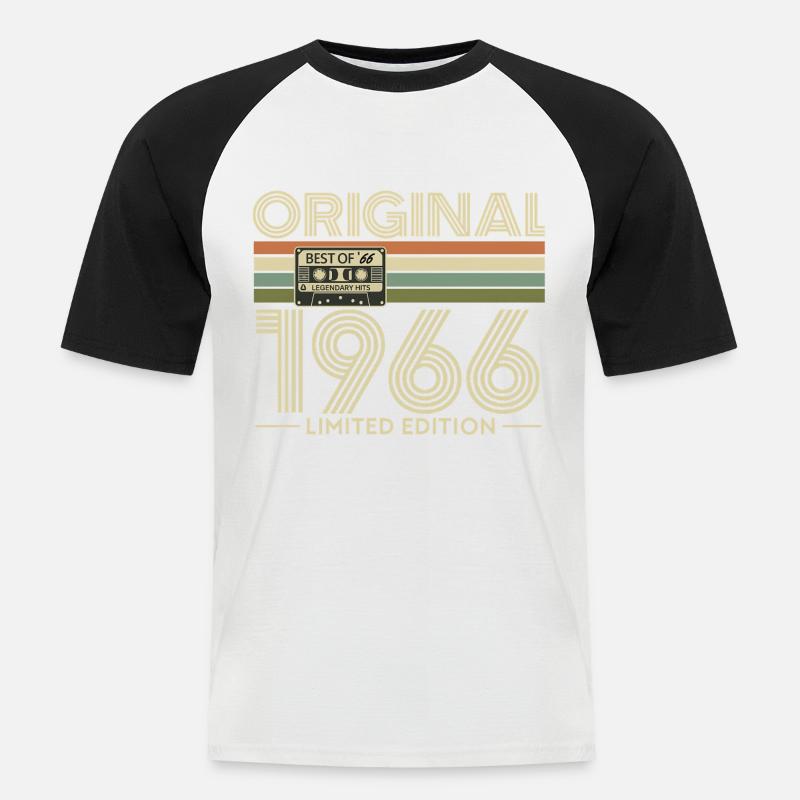 Originale limitierte Edition von 1966 - Männer Baseball-T-Shirt - Weiß/Schwarz