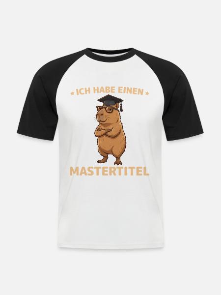 Master 2026 Capybara Master's Exam Passed - Men's Baseball T-Shirt - white/black