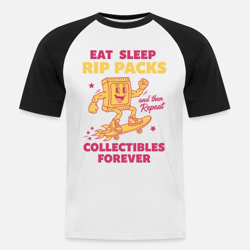Rip Pack Mangia Sonno Ripeti per sempre collezionabili - Maglia da baseball a manica corta da uomo - bianco/nero