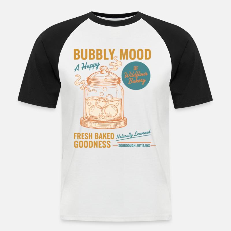 Sourdough Bread Baking Baker Sourdough Starter - Men's Baseball T-Shirt - white/black