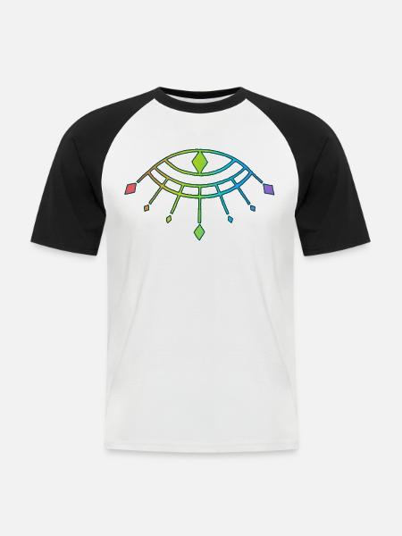 Symbol des Gottes Horus - Männer Baseball-T-Shirt - Weiß/Schwarz