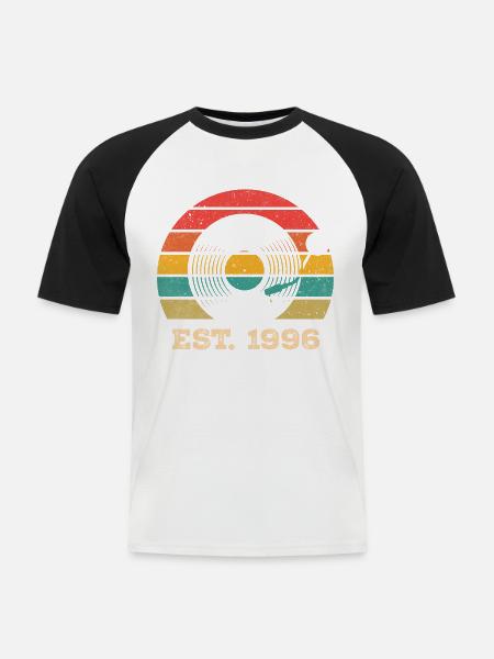 Millésime 1996 - T-shirt baseball manches courtes Homme - blanc/noir