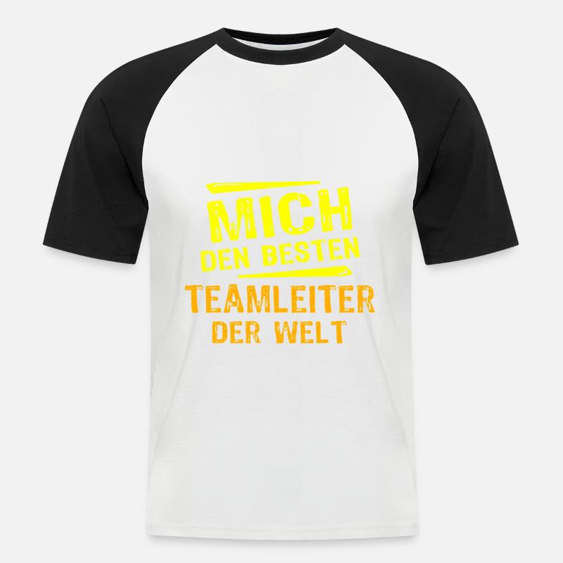 Teamleiter Geschenk - Männer Baseball-T-Shirt - Weiß/Schwarz