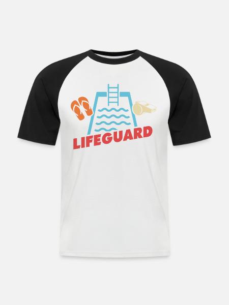 Lifeguards Love Lifeguard Swimmers - Men's Baseball T-Shirt - white/black