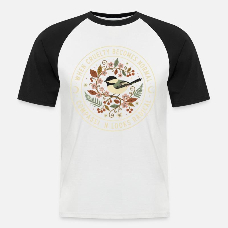 Moral Compass: Commitment to Cruelty - Men's Baseball T-Shirt - white/black