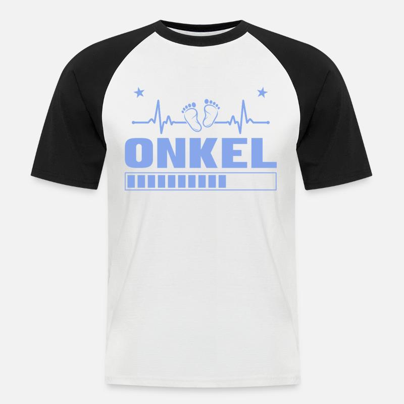 Ich werde Onkel 2027 – Werdender Onkel - Männer Baseball-T-Shirt - Weiß/Schwarz