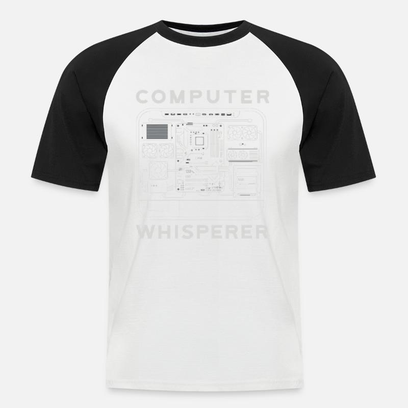 Computer Flüsterer Motherboard Hardware PC - Männer Baseball-T-Shirt - Weiß/Schwarz