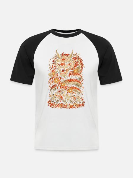 Dragon Dance Dragon Dance Fireworks - Men's Baseball T-Shirt - white/black
