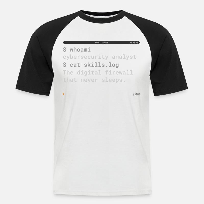 Cybersecurity Analyst Terminal - IT Gift - Men's Baseball T-Shirt - white/black