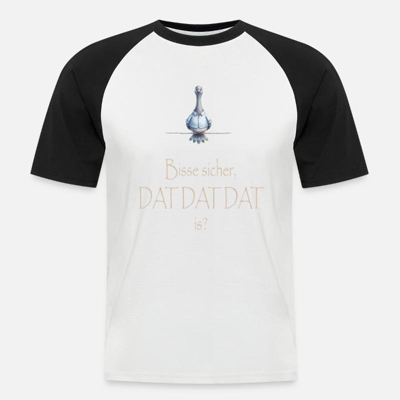DAT DAT DAT - Männer Baseball-T-Shirt - Weiß/Schwarz