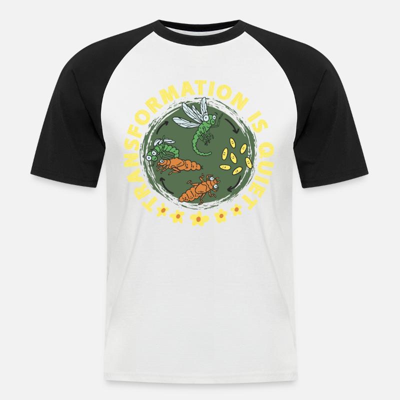 Libelle Libellen Transformation Is Quiet - Männer Baseball-T-Shirt - Weiß/Schwarz