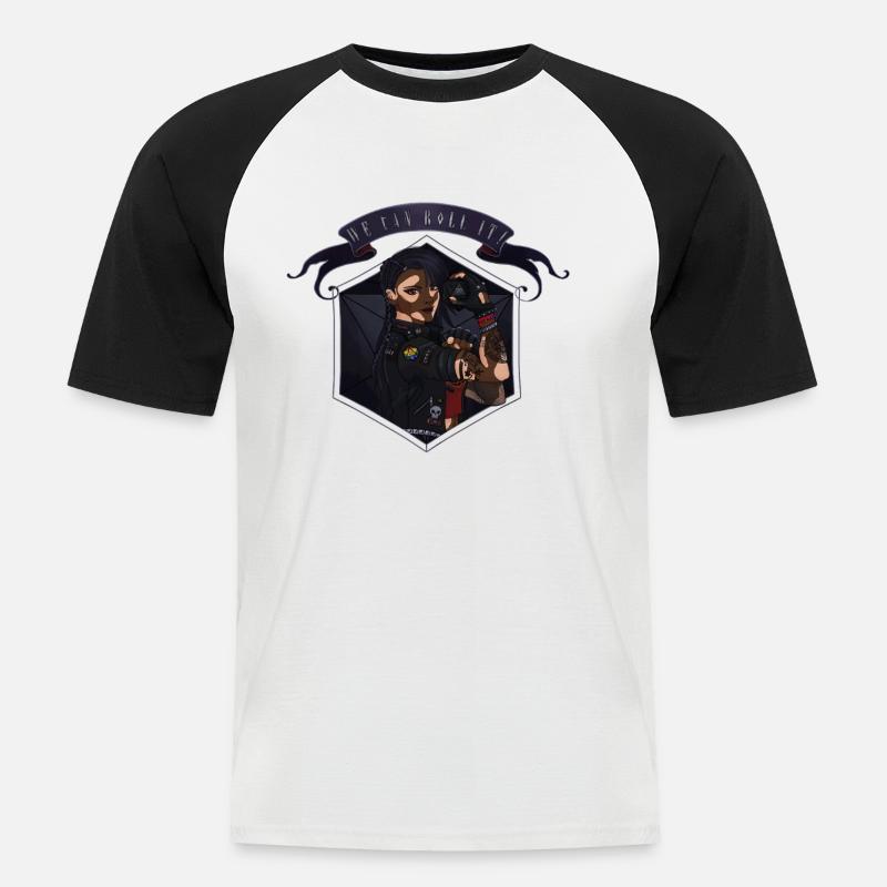We can roll it! Vitiligo - Men's Baseball T-Shirt - white/black