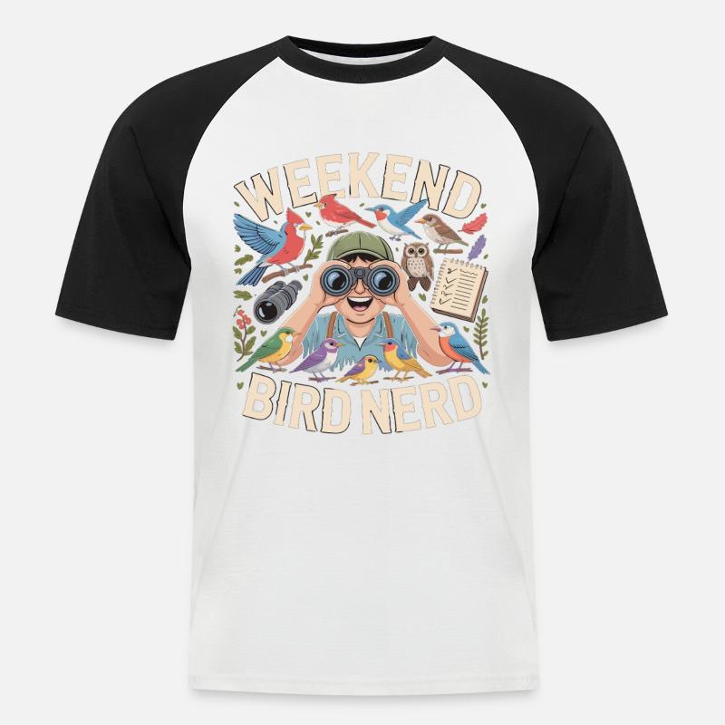 Weekend Bird Nerd Bird Watcher - Men's Baseball T-Shirt - white/black